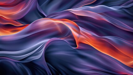 Obraz premium Abstract purple and orange color wave flowing express the energetic signal. Seamless texture of vividness curve swirling convey sense of harmony and wonderful scene perfect for graphic design. AIG53.