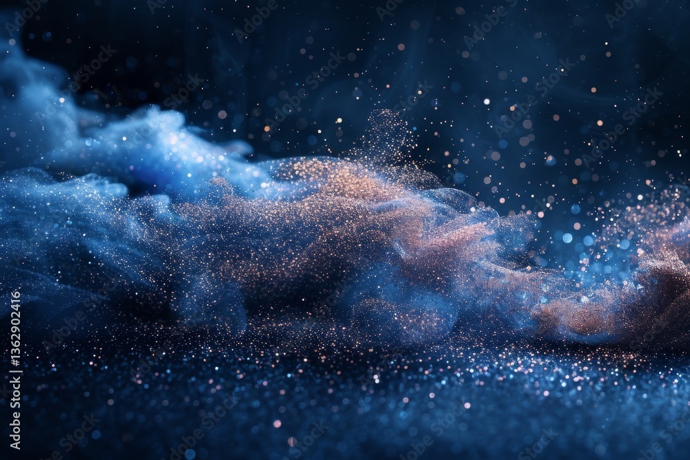 Poster fragments of light and texture create a mesmerizing visual symphony of cosmetic application techniqu