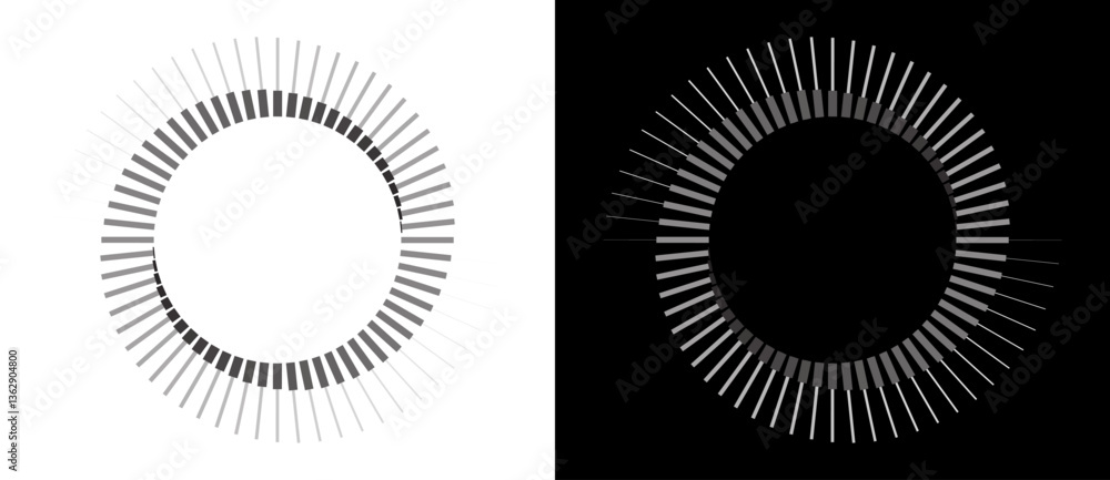 Leinwandbilder spiral with lines as dynamic abstract vector background or logo or icon. yin and yang symbol. black 