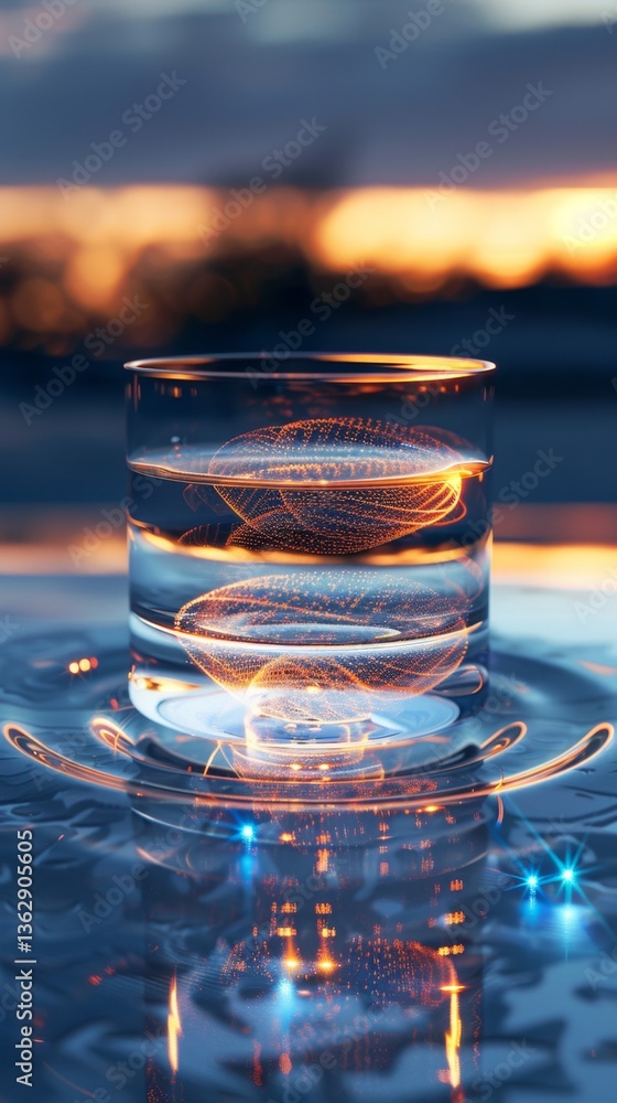 Poster minimalist representation of a qubit embodying the essence of quantum computing within a serene and 