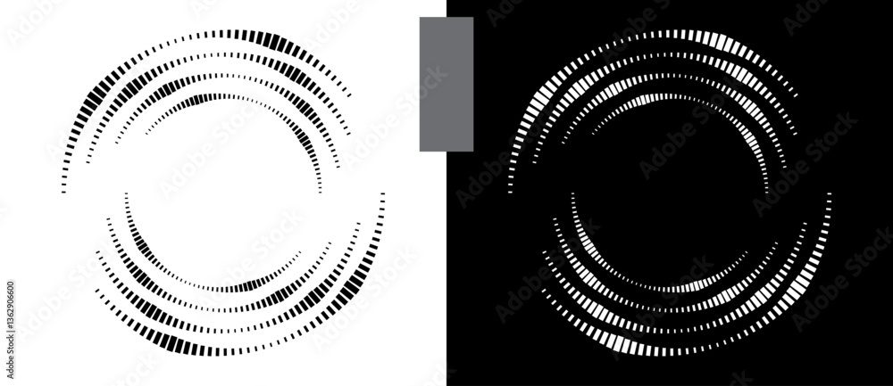 Aufkleber abstract background with rectangles in spiral. art design spiral as logo or icon. a black figure on 