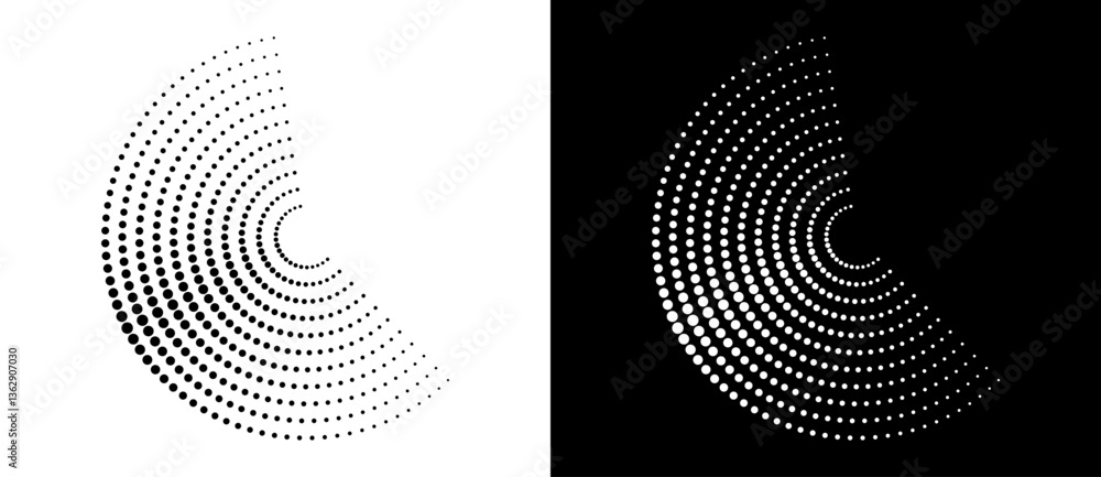 Fototapete modern abstract background. halftone dots in circle form. letter c like logo, icon or design element