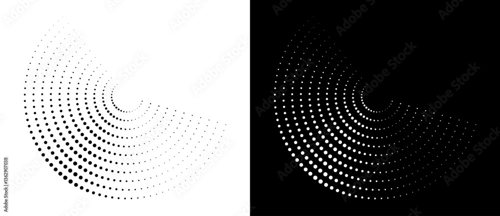 Fototapete modern abstract background. halftone dots in circle form. letter c like logo, icon or design element