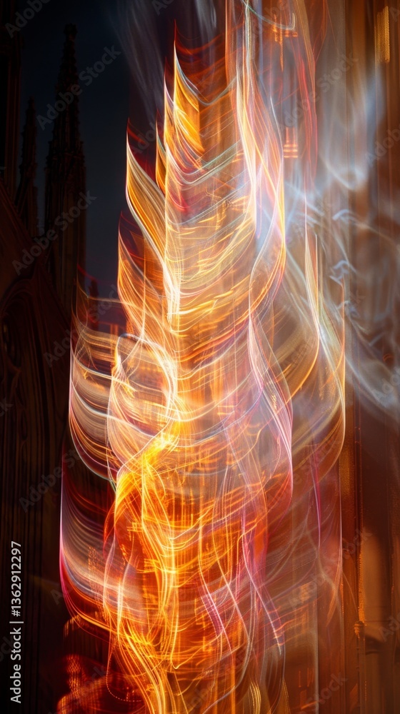 Poster visualization of abstract light patterns and reflections showcasing artistry of handmade creations