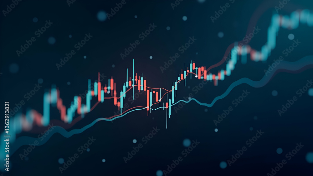Poster understanding flat wireframe illustrations: visualizing bearish and bullish trends in technology tra