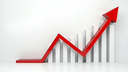 Creative Recession Chart: Visualizing Market Crash with Falling Red Arrow - Stock Photo Concept Featuring Empty Space for Customization