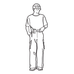 Fototapeta premium vector illustration of a man in a suit