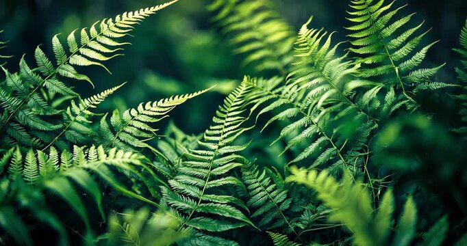 Beautiful texture of fern leaves in the natural environment. Blurred background of natural ferns. Close-up of fern leaves. Fern plants within the forest. Nature background concept.