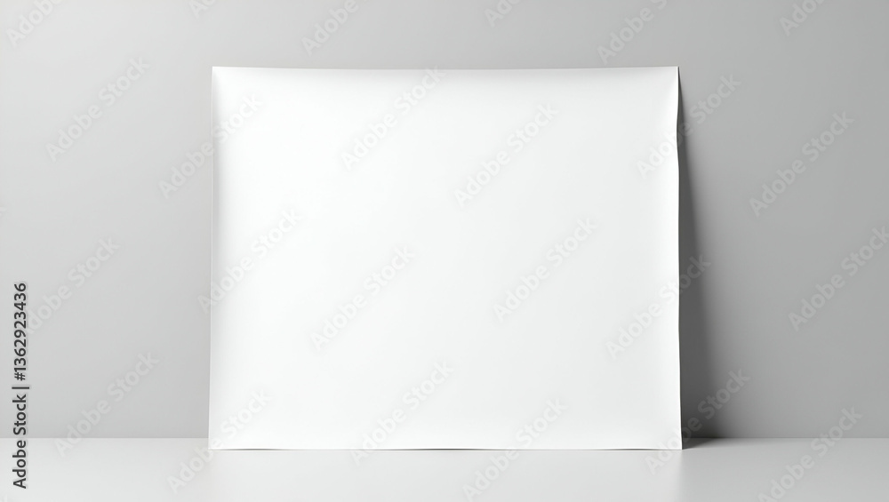 Poster white poster mockup banner for print design presentation - showcase your logo and text in a simple f
