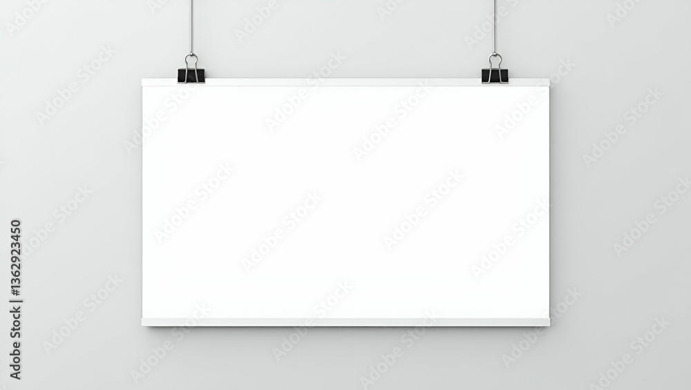 Poster white poster mockup for print design presentation: showcase your logo and text on a promotional bann