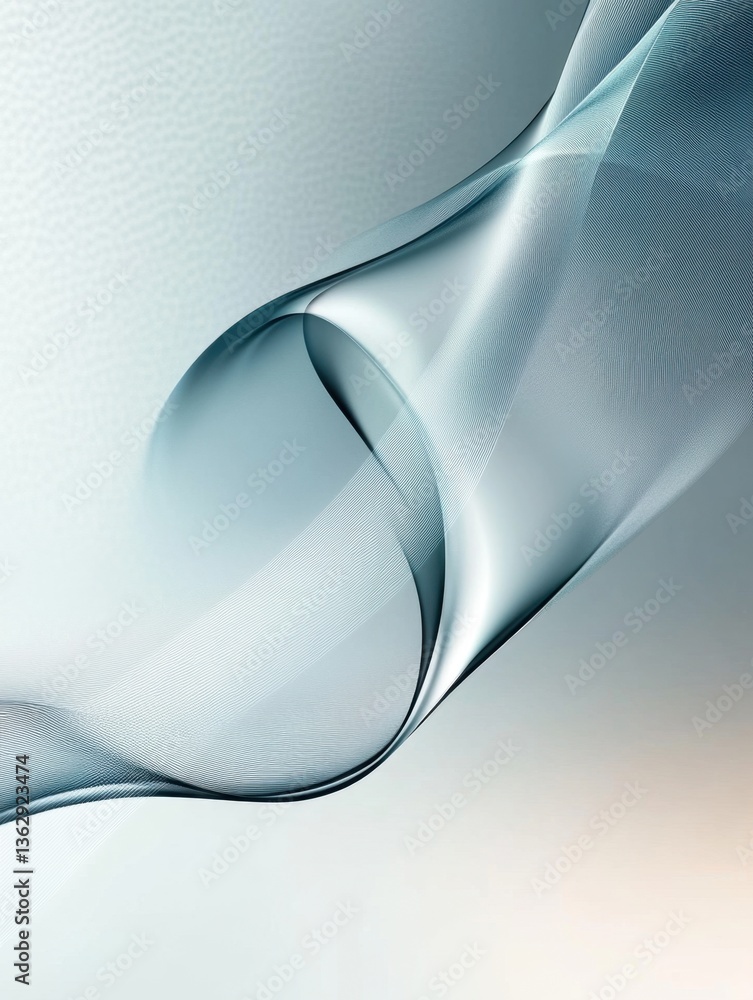 Aufkleber abstract teal wave on light background creates a sense of movement and fluidity for modern design pr