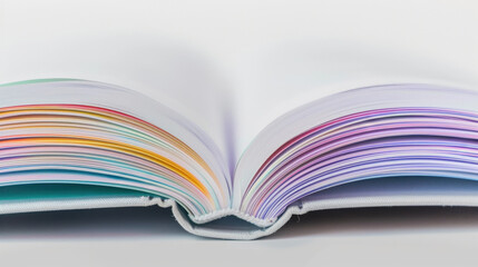 open book with colorful pages isolated on white background