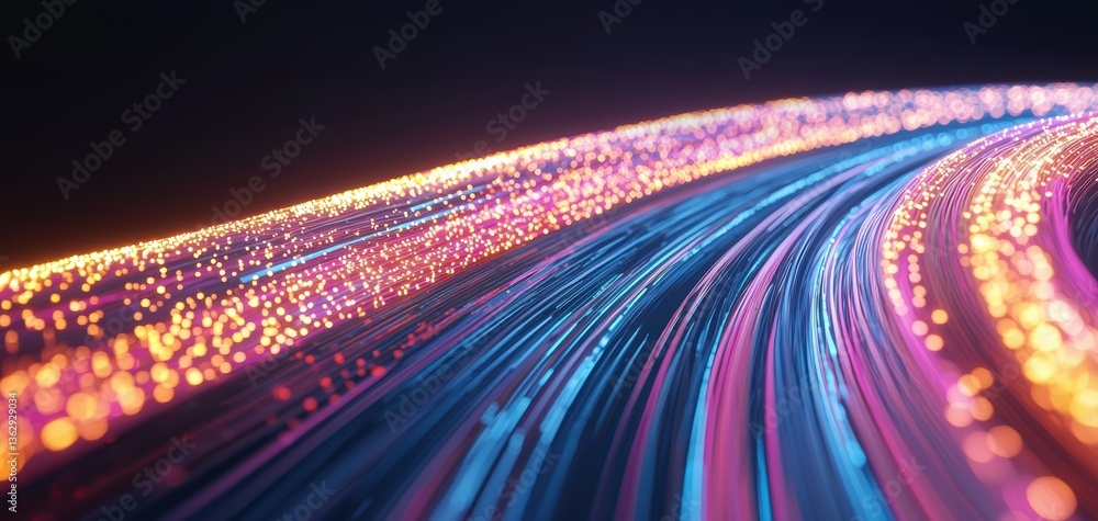 Poster a vibrant, abstract display of colorful light trails creates a dynamic sense of movement and energy 