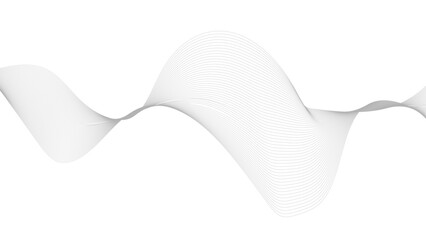 Technology abstract lines on white background. Wavy line shape minimalist modern background vector illustration.
