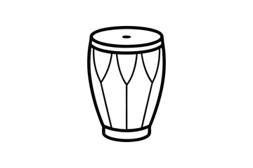 A line art drawing of a conga drum vector art illustration.eps