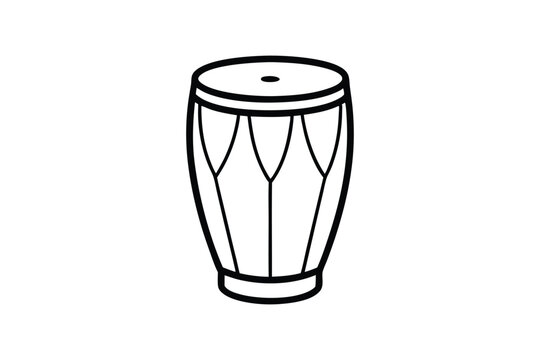 A line art drawing of a conga drum vector art illustration.eps