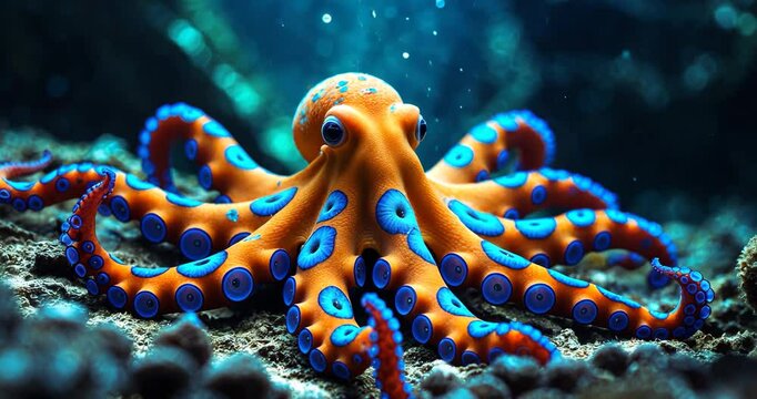 Blue rings octopus. The most lethal octopus in the ocean.