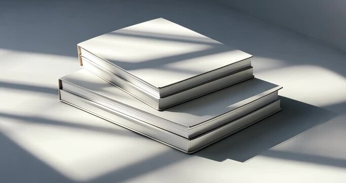 Blank catalog, magazine, and book template featuring soft shadows. Prepared for your design.
