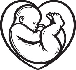 A mother and child are in a heart shape silhouette