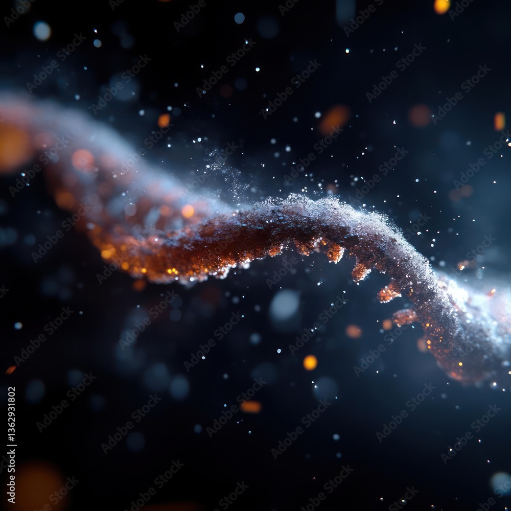 Fototapete glowing particle stream abstract digital art
