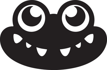black and white cartoon monster