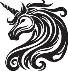 Naklejka premium Unicorn Vector Art silhouette