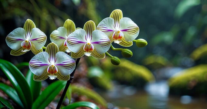 Beautiful Encylia epiphytic orchid bloom