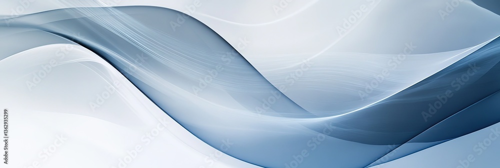 Poster create a linkedin cover image with abstract, flowing lines in soft blue and grey tones, representing