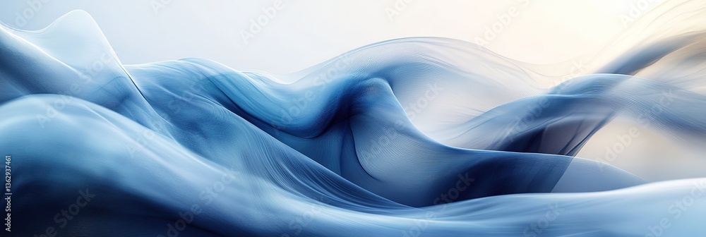 Poster create a linkedin cover image with abstract, flowing lines in soft blue and grey tones, representing