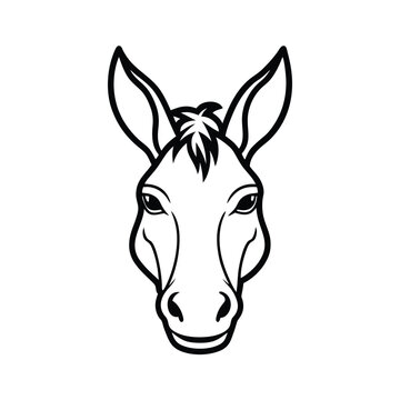 recommend clip art: head of a donkey vector line art