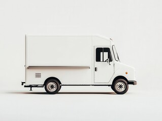 A matte white food truck with a tiny LED screen for menu updates