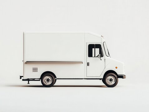 A matte white food truck with a tiny LED screen for menu updates