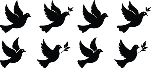 Obraz premium Graceful Flying Bird Silhouette in Minimalist Style