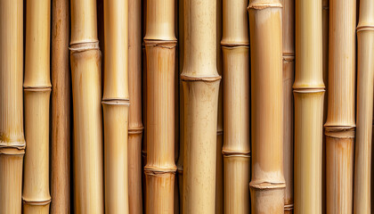Fototapeta premium Bamboo texture in different lighting conditions. Generative AI.