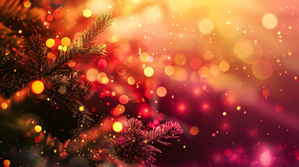 Fototapeta premium Tree with a lot of sparkles on it. The tree is surrounded by a lot of sparkles, which gives the image a festive and joyful mood