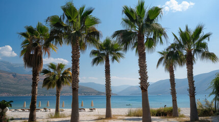 Fototapeta premium palm trees on the beach