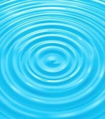 Abstract concentric water ripples, calming blue hues, aqua, simple, bright