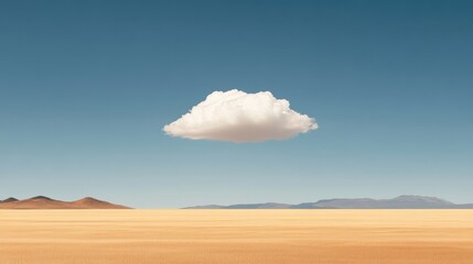 A soft white cloud floating peacefully above a vast open field.