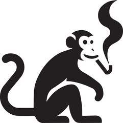 monkey head icon flat and minimal vector art illustration on a white background.

