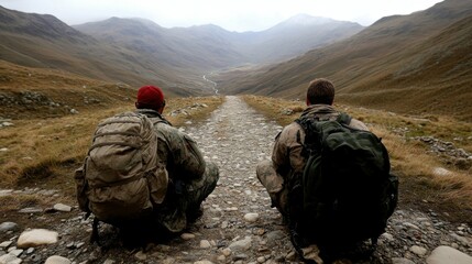 High-tech exoskeletons aiding soldiers in challenging terrains.