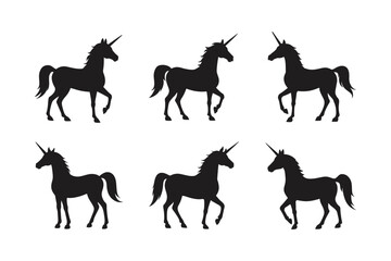 horse silhouettes set