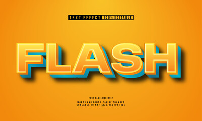 Flash 3D text effect with bold and dynamic editable style.