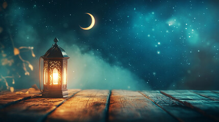 Naklejka premium Eid Mubarak! Traditional Islamic Lanterns Casting Vibrant Multicolored Light Patterns on the Wall, Creating a Festive and Spiritual Atmosphere for Ramadan and Eid Celebrations