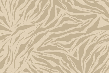 Seamless zebra pattern with abstract wavy lines in beige tones. Perfect for fabric, wallpaper, textile, and fashion design.