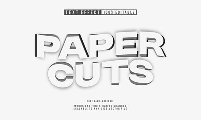 Creative paper cuts text effect with fully editable style.