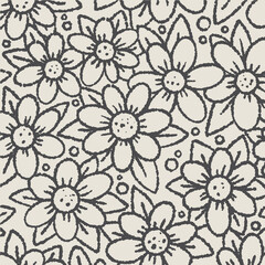 Flower illustration. Linear drawing of nature. Drawing cute flowers by hand for use in printing