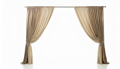 elegant sheer curtain panel on white background