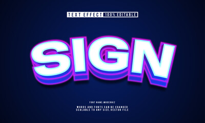 Stylish gradient neon sign text effect, fully editable.