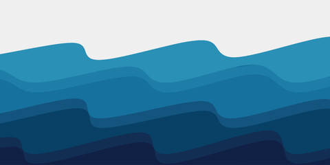 Sea waves layered vector background illustration and sea beach vector illustration.