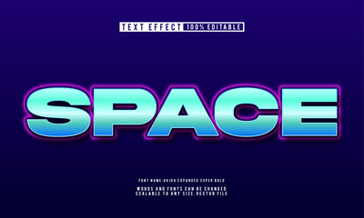 Futuristic space text effect with fully editable style.